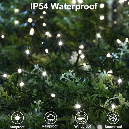 2 Pack String Lights Battery Operated, Each 23ft 70 LED Christmas Lights with Timer 8 Modes Fairy String Lights for Indoor Outdoor Wedding Garland Xmas Tree Decoration (Cool White)