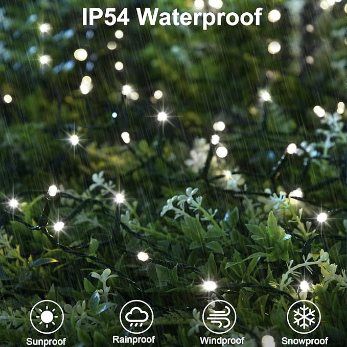 4 Pack String Lights Battery Operated, Each 23ft 70 LED Christmas Lights with Timer 8 Modes Fairy String Lights for Indoor Outdoor Wedding Garland Xmas Tree Decoration (Cool White)
