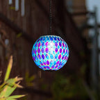 Classic Mosaic Solar Lanterns for Patio, Waterproof LED