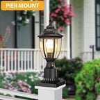 Lamp Post Light with Planter, Solar Outdoor