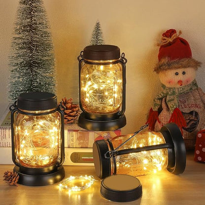GDEALER 4 Pack 16.4 Feet 50 Led Fairy Lights Battery Operated with Remote Timer Waterproof Silver Wire Twinkle Light String Lights Outdoor Indoor 8 Modes for Bedroom Wedding Dorm Decor Warm White