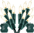 2-Pack 50 LED Christmas Twinkle Lights, Waterproof for Porch