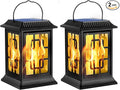 Hanging Solar Hanging Lanterns 2-Pack, Metal Outdoor Decor