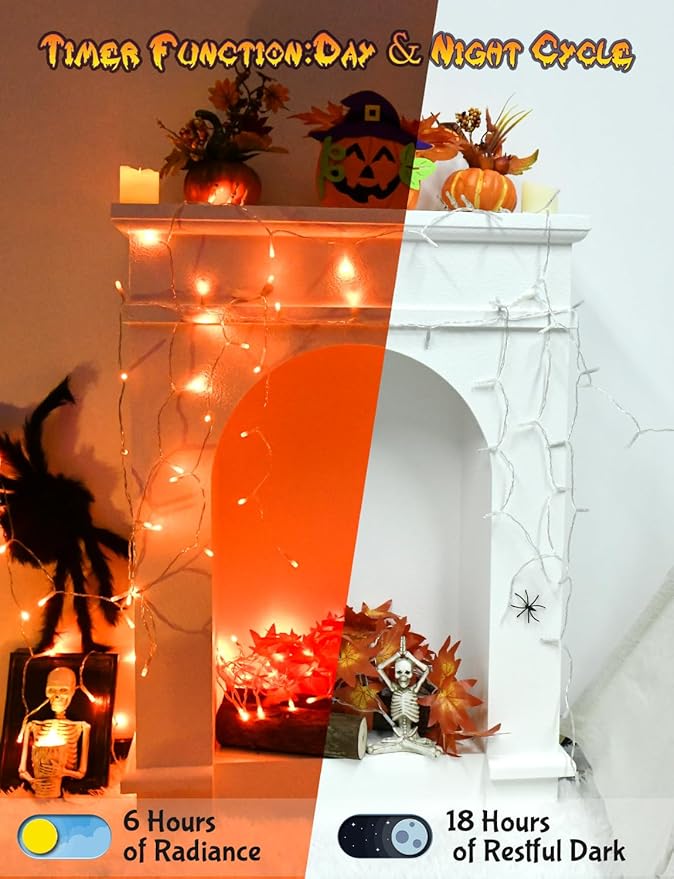 Halloween String Lights, 8ft 30 LED Waterproof Twinkle Lights