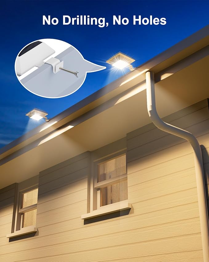 4-Pack Warm White Solar Dock Lights, Outdoor LED