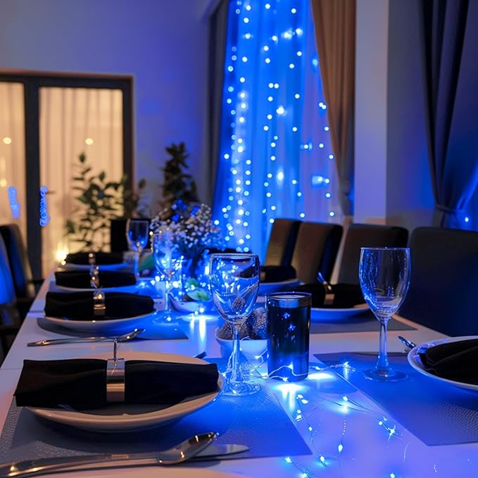 4-Pack 50 LED Christmas Twinkle Lights, 1ft Waterproof for Patio