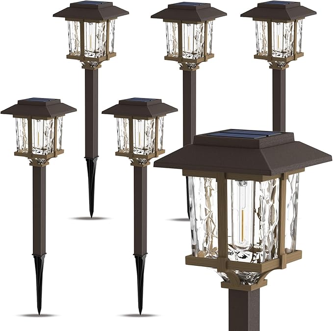 Warm White Solar Pathway Lights, Garden LED
