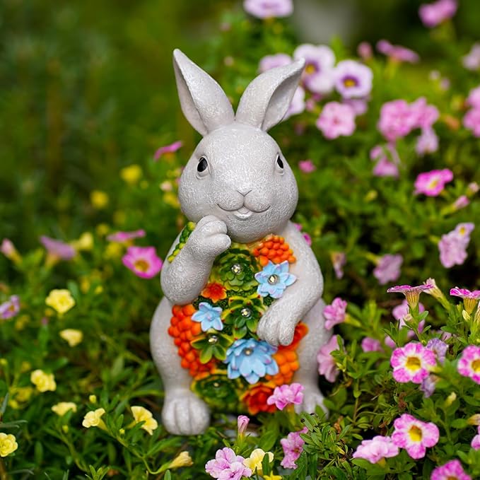 Solar Bunny Statue Light, Yard Decor