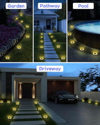 2-Pack Warm White In-Ground Solar Lights, Flat LED Walkway