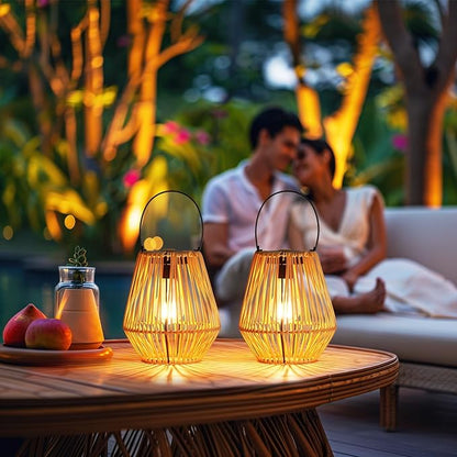 Homemory Solar Lanterns Outdoor Waterproof Hanging Lights, Outside Solar Lamp Decorative for Garden, Yard, Patio, Porch, Trees, Lawn, Pathway, Table (2)