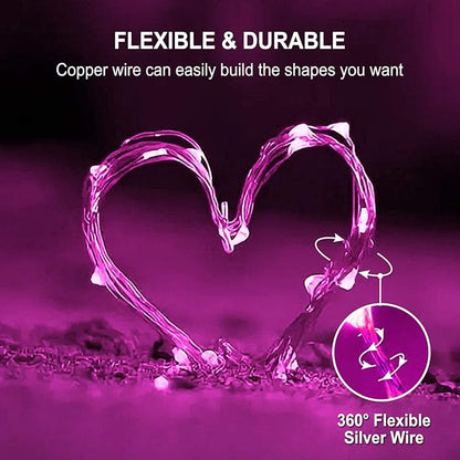 4-Pack Christmas String Lights, 1ft 50 LED Waterproof Twinkle Lights