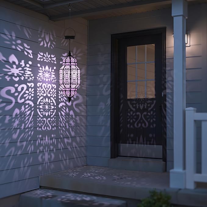 18" Moroccan Solar Pendant Light, Outdoor