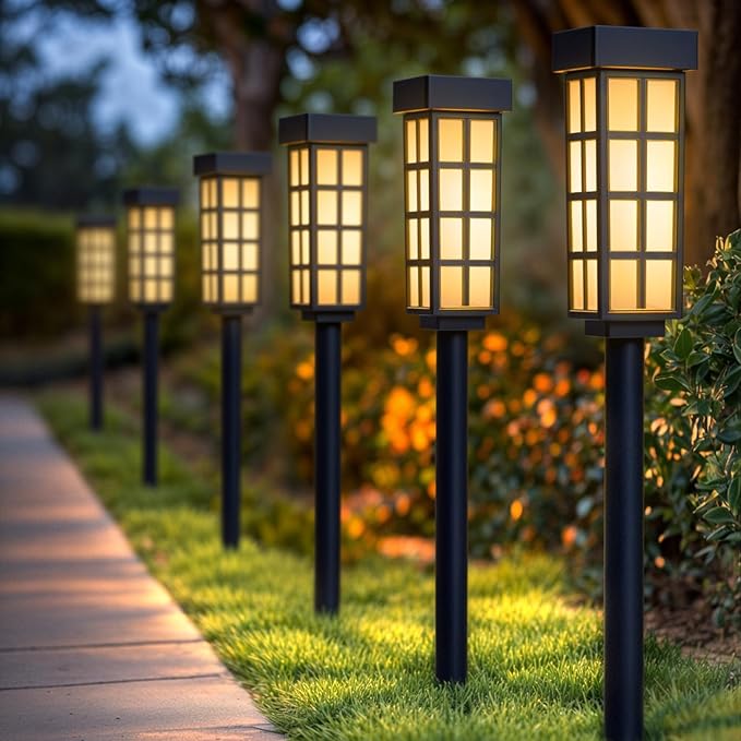 8-Pack Solar Pathway Lights, IP65 Waterproof LED Garden Lights