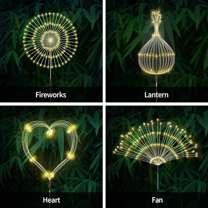 Firework Fairy Lights 4-Pack, 120 LED Starburst