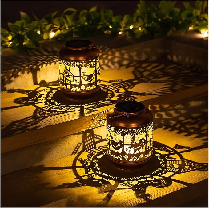 Classic Garden Solar Lanterns for Garden, Waterproof LED