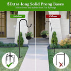 48" Garden Shepherd Hooks, Iron Plant Hangers