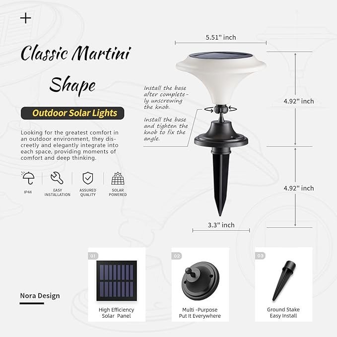 6-Pack Warm White Solar Path Lights, Outdoor Garden LED
