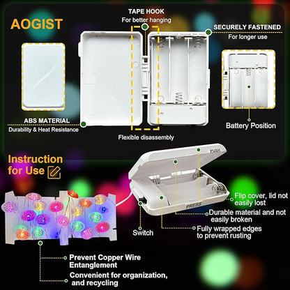 Outdoor String Lights, 16ft Waterproof LED