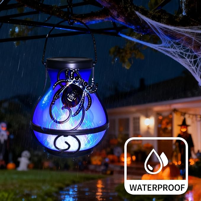 Spider Solar Hanging Lanterns 2-Pack, Classic Backyard Decor