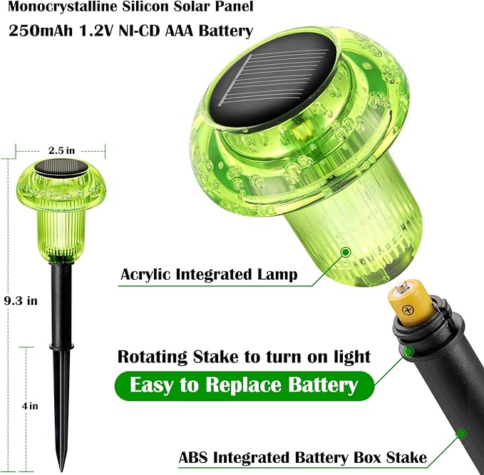 8-Pack Solar Pathway Lights, Waterproof LED Driveway Lights