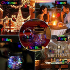 Solar Mason Jar Lights 6-Pack, 20 LED Fairy Firefly