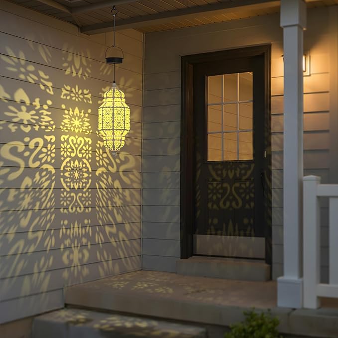 Solar Moroccan Hanging Pendant Lantern, Waterproof