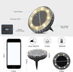 8-Pack Warm White Flat Solar Walkway Lights, Waterproof LED