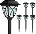6-Pack Cold White Solar Path Lights, Outdoor Yard LED
