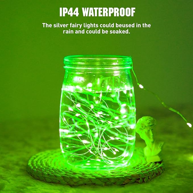 4-Pack 1ft Christmas LED String Lights, Waterproof Timer Lights