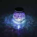 Mosaic Solar Lanterns, Waterproof LED Backyard Lights