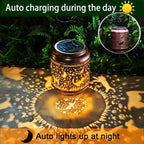 Rustic Cat Solar Lanterns for Outdoor, Waterproof LED