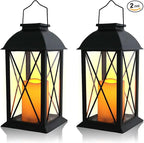 Solar Hanging Lanterns 2-Pack, Backyard Hanging LED Decor