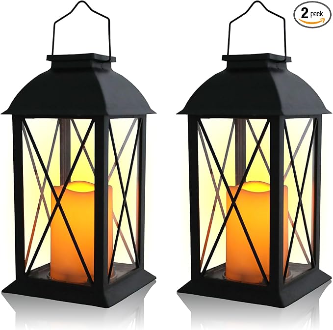 Afirst Solar Lantern Outdoor, 2 Pack Hanging Decorative Outdoor Lights Waterproof Umbrella Lights for Patio Garden, Table,Party Decor