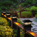 4-Pack Solar Post Cap Lights for Yard, LED