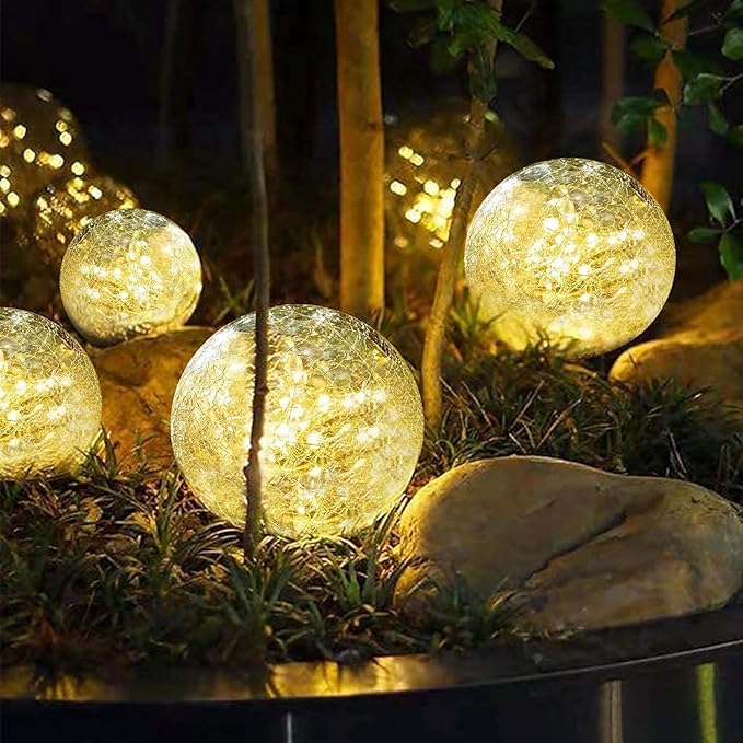 4-Pack Solar Pathway Lights, Waterproof LED Walkway Lights