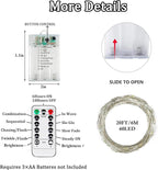 Christmas Backyard String Lights 4-Pack, 20ft 60 LED Waterproof