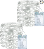 2-Pack 100 LED Christmas Twinkle Lights, 33ft Waterproof for Patio