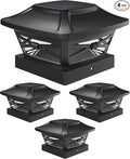 4-Pack Black Deck Post Cap Lights, Solar LED