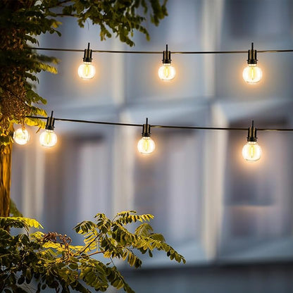 ZJOJO LED Outdoor String Lights,100FT Outdoor Lights for Patio with 32 Shatterproof Bulbs, 2700K Dimmable Waterproof Globe LED Patio Light Lights for Outside Christmas Backyard Bistro Porch Garden