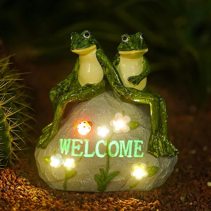 Frog Solar Lawn Figurine Light, Waterproof