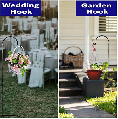 35" Garden Shepherd Hooks, Iron Plant Hangers
