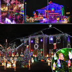 Multicolor Christmas Lights, 33ft LED 8-Mode