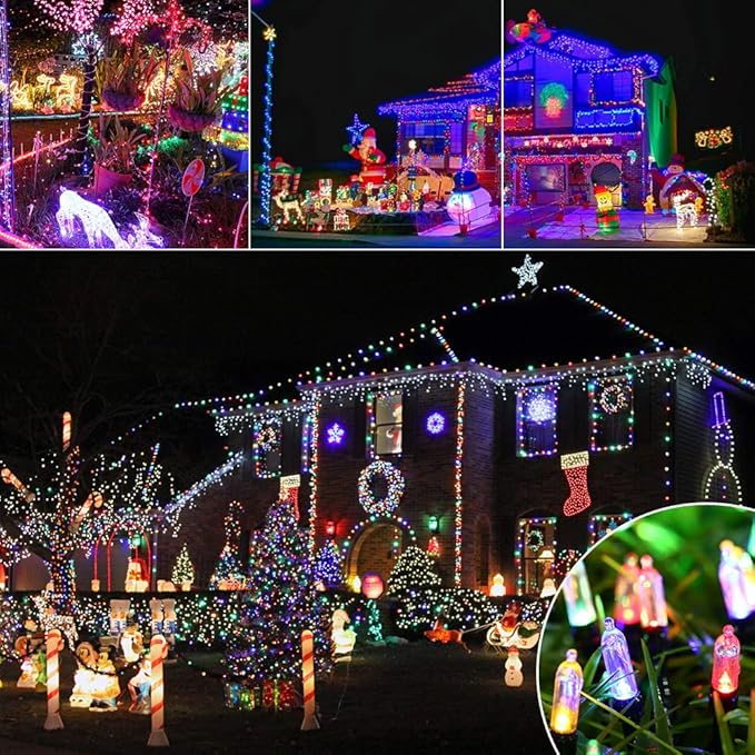 Jnaurb Battery Christmas Lights, 33ft 100 LED Christmas Decorative Lights with 8 Modes & Timer, Waterproof Battery Operated Fairy Light for Party, Patio, Xmas Tree Decorations(Multicolor)