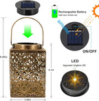 Rose Solar Lantern Set 2-Pack, Charming Porch Lighting