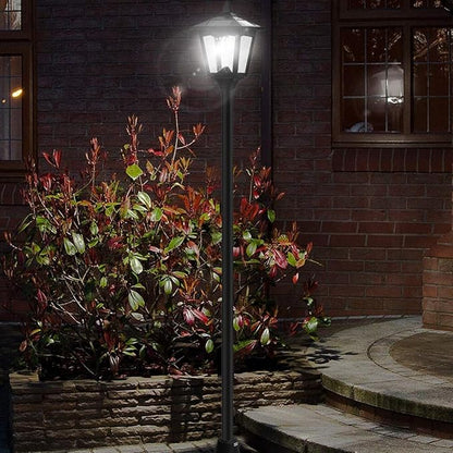 Greluna 67" Solar Lamp Post Lights Outdoor 50 Lumens, Solar Powered Vintage Street Lights for Garden, Lawn, Pathway, Driveway, Front/Back Door（Planter not Included）