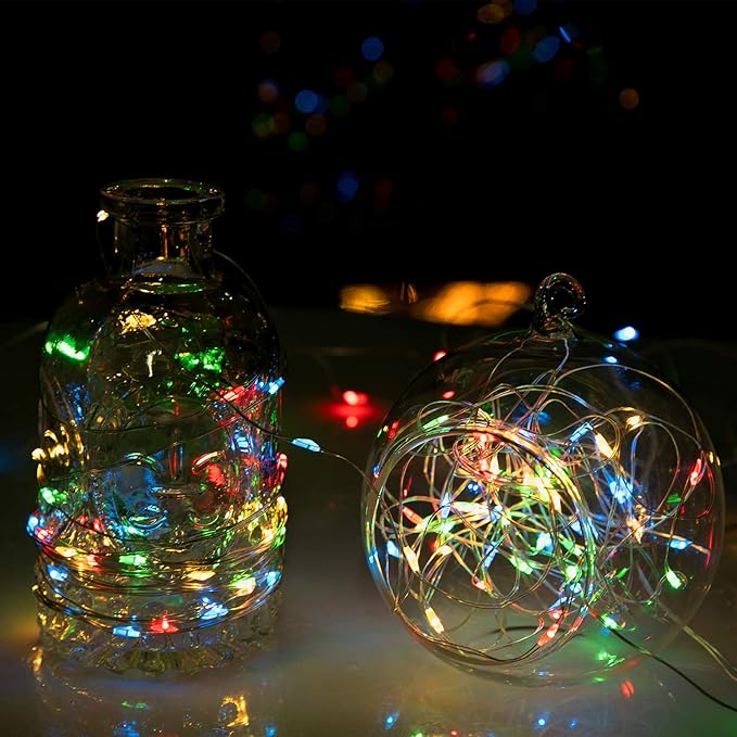 Christmas Fairy Lights 2-Pack, 33ft 100 LED Battery Twinkle Lights