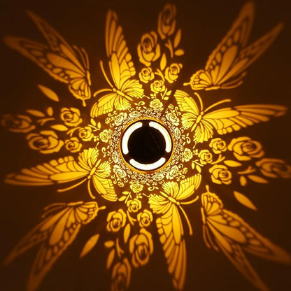 Solar Lanterns Outdoor Waterproof Butterfly Garden Decor Gifts for Women Mom Grandma, Hanging Solar Lights Metal Garden Decoration Outside for Yard, Patio, Backyard, Porch for Gift Card Box Packaging