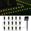 Warm White Flat Solar Walkway Lights, Waterproof LED