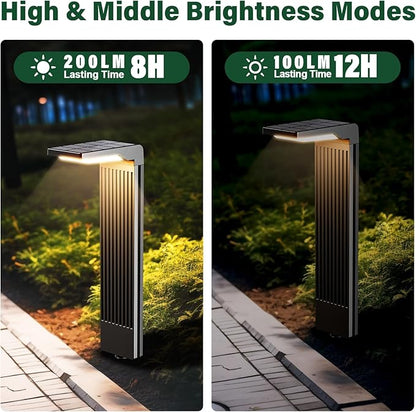 Solar Pathway Lights Outdoor 4Pack, Bright 60LED Solar Path Lights Outside Waterproof, Warm & Cool Walkway Lights Solar Powered, Landscape Light for Driveway Lawn Patio Garden Yard