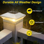 Cool White Solar Fence Post Caps 18-Pack, Fence LED